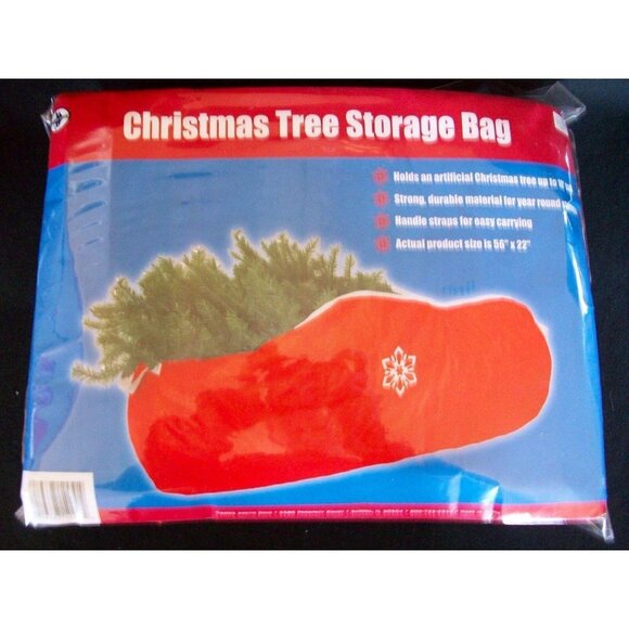 Christmas Tree Red Storage Bag  9 Ft Tree Strong Durable 56" X 22" Handles - Picture 1 of 1